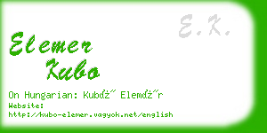 elemer kubo business card